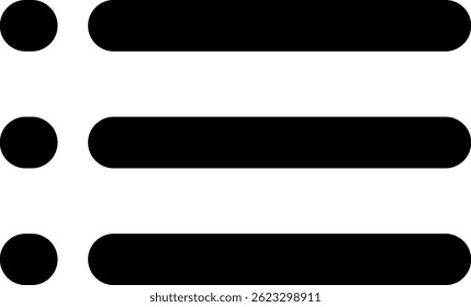 Three line menu icon with three circle dot vector