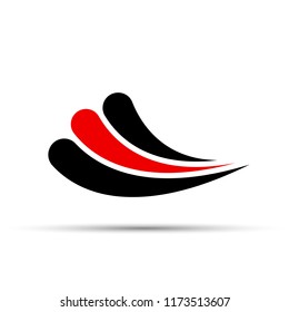 Logo rojo y negro de tres líneas