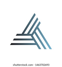 three line triangle design vector icon