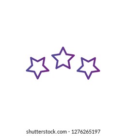 Three linear score stars in circle geometric shape. linear icon. Vector illustration isolated on white background.