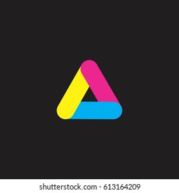 three lines in cluster form triangle design logo vector
