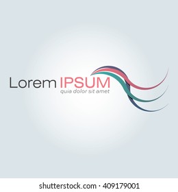 Three lines for colorful logo designs