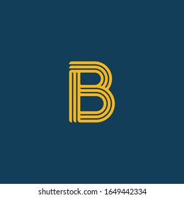 three lines letter b logo template