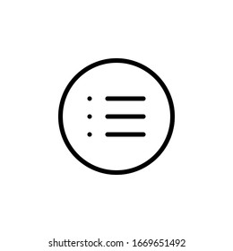 three lines menu icon vector. perfect for multimedia player interface button and any purposes
