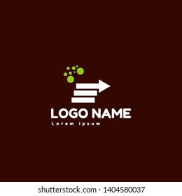 three lines rising arrow logo concept. Designed for your web site design, logo, app, UI. map pin logo design. corporate identity logo. can be used for business company. modern illustration. 