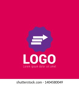 three lines rising arrow logo concept. Designed for your web site design, logo, app, UI. map pin logo design. corporate identity logo. can be used for business company. modern illustration. 