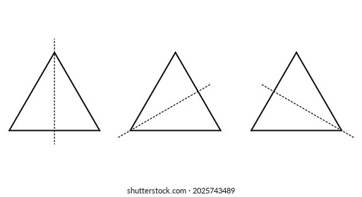 three lines of symmetry of equilateral triangle