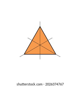 three lines of symmetry of equilateral triangle