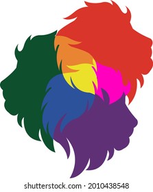 three lions logo idea with playful colors