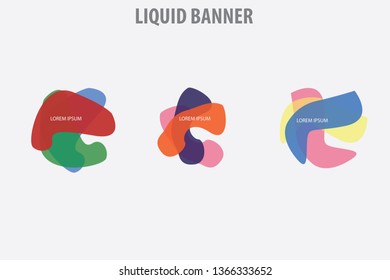 three liquid banner background colorfull