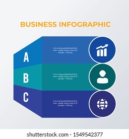 Three list infographic template design. Business concept infograph with 3 options, steps or processes. Vector visualization can be used for workflow layout, diagram, annual report, web