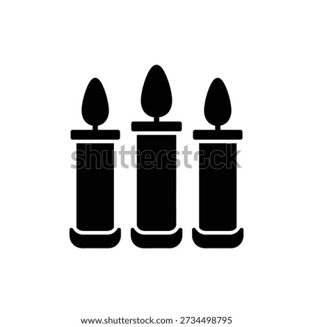 Three Lit Candles Icon for Calm and Spiritual Atmosphere