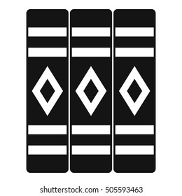 Three literary books icon. Simple illustration of three literary books vector icon for web