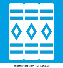 Three literary books icon white
