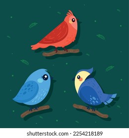 three little birds animals icons