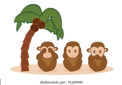 Three Little Monkeys vector