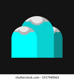 Three Little Mountains Logo Design Vector