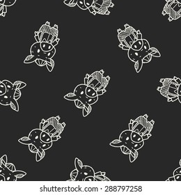 three little pigs doodle seamless pattern background