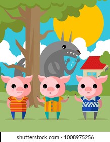 three little pigs fantasy tale