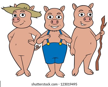 Three Little Pigs Standing