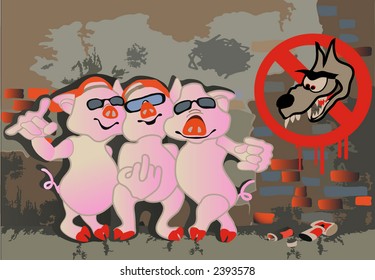 Three little pigs (vector)