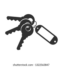 Three lock keys with a badge, simple flat icon vector.