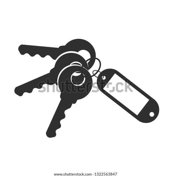 Three\
lock keys with a badge, simple flat icon\
vector.