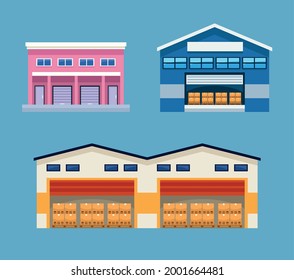 three logistic service set warehouses