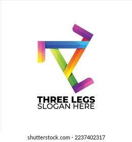  three logo colorful gradient style