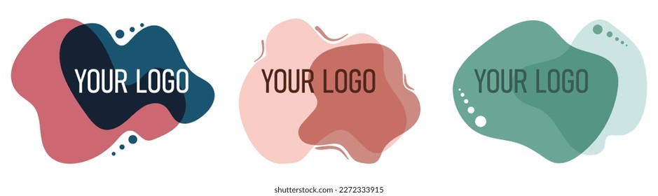 Three logo design options for clothing, website, booklet, poster, flyer, label.