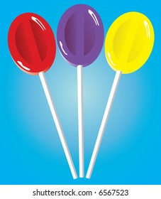 Three lollipop suckers