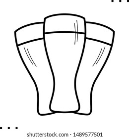 Three long glasses of beer icon in outline style