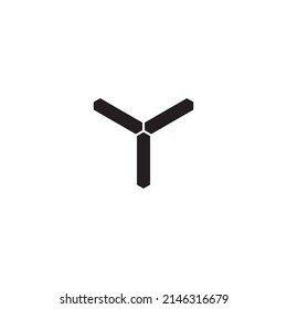 
Three long hexagons, letter Y, simple symbol logo vector