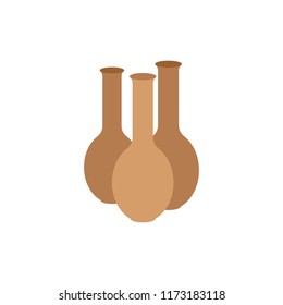 Three long-throated pots.