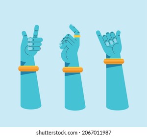 three lord hand blue icon