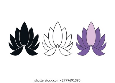 Three lotus flower designs