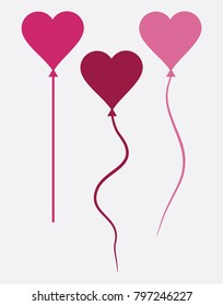 Three Love Balloon Colorful Vector Design