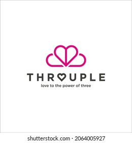 three love logo design. triangle relationship