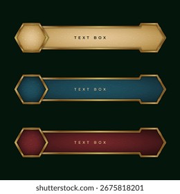 Tres lujosas opciones de color de cuadro de texto