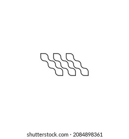 tres tuercas de letra M, línea, símbolo sencillo vector