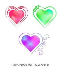 Three magic hearts. Valentine's Day. Vector design.