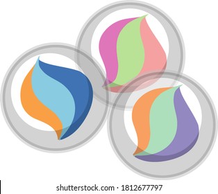 Three marble balls on white background illustration