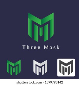 Three Mask logo vector concept