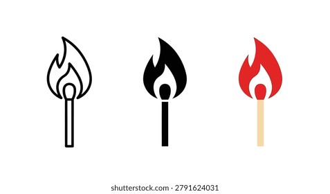 three match icons in different styles icon