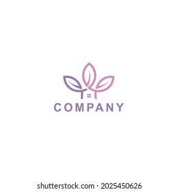 three matching leaves that form a small house underneath, perfect for any logo be it business or health, spa, beauty, even companies in agriculture and forestry