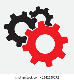Three Mechanical Gears Cogwheels Icon, Settings Symbol, Development, Engineering ,Clockwork Concept, Gears in Engagement, Industry, Efficiency, Production Sign, Sketch Cogwheel Gear Mechanism, Working