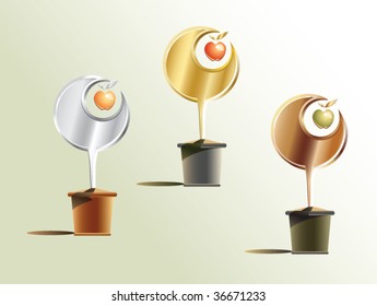 three medallion trees