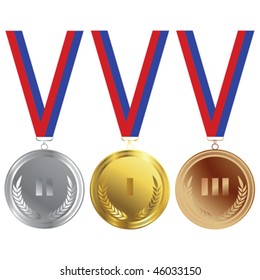 Three medals in gold, silver and bronze for the Olympics