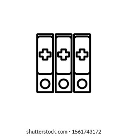 Three Medical Folders On Button.
