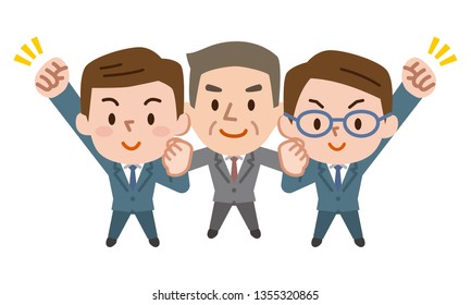 three men businessman team work